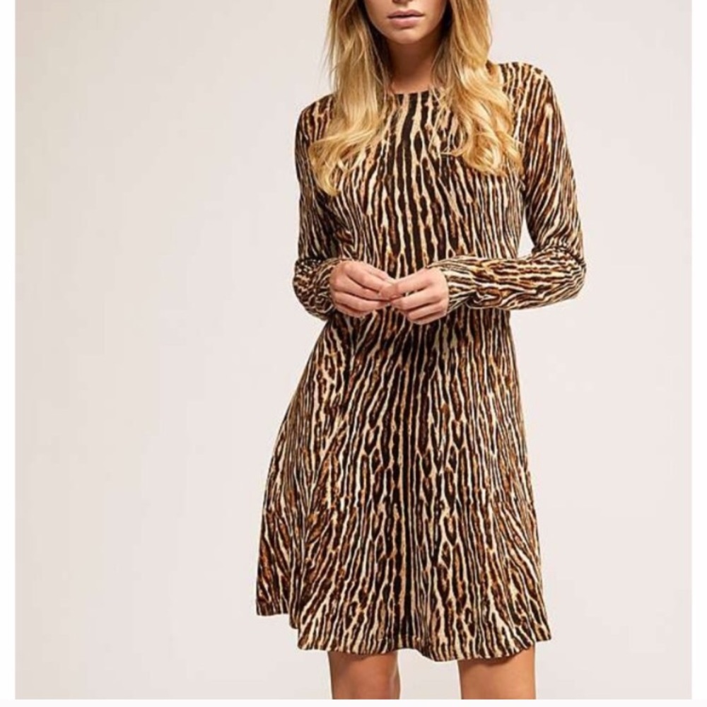 💢Michael Kors Animal Print Fit & Flare Dress